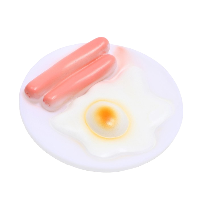 Игрушка Пижон пищащая Завтрак для собак, 13,5 см на белой тарелке