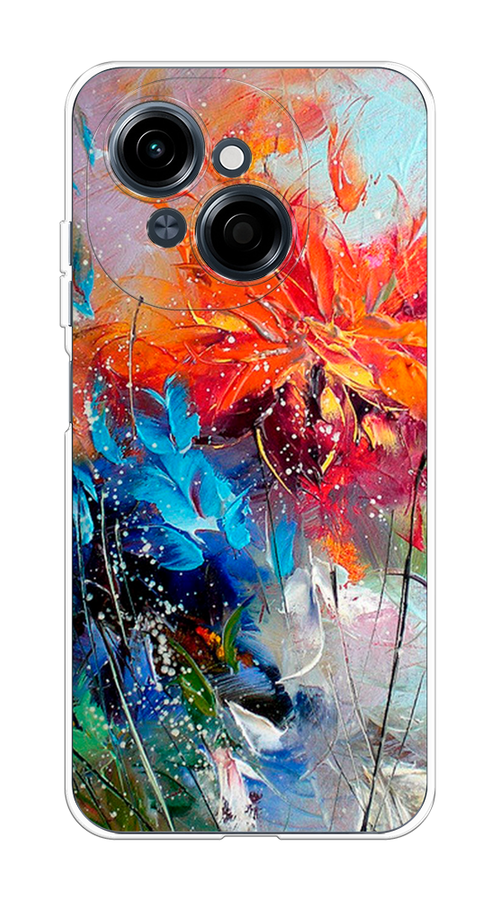 

Чехол на Tecno Spark Go 1/Pop 9 "Абстрактные цветы", Оранжевый;синий, 309450-1