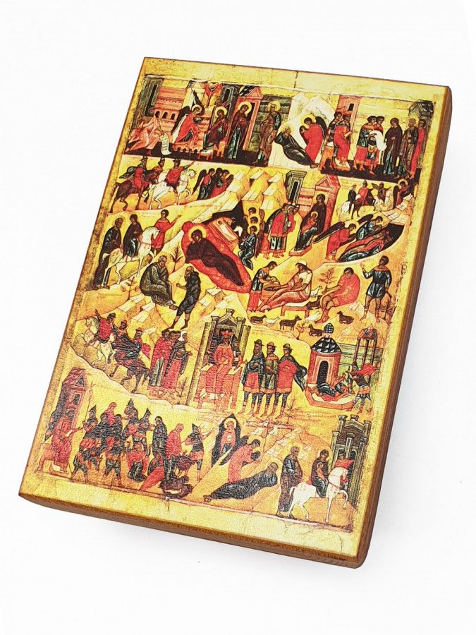 

Икона Рождество Христово, под старину, 15х22 см