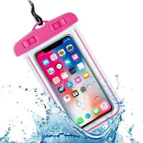 фото Водонепроницаемый чехол для телефона qvatra waterproof case neon розовый