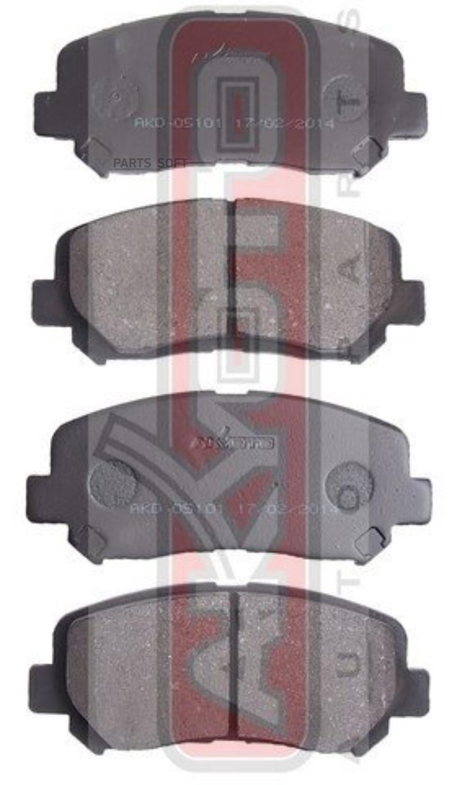 Тормозные колодки Akyoto передние дисковые AKD05101