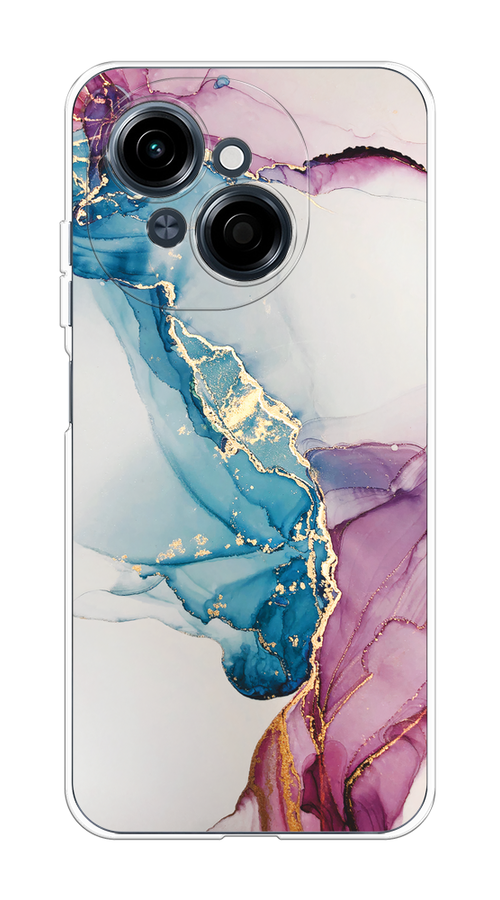 

Чехол на Tecno Spark Go 1/Pop 9 "Розовые разводы рисунок", Синий;розовый;золотистый, 309450-1