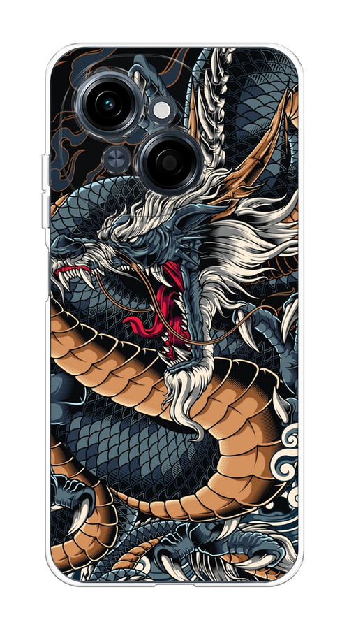 

Чехол на Tecno Spark Go 1/Pop 9 "Japanese Dragon", Коричневый;черный;синий, 309450-1