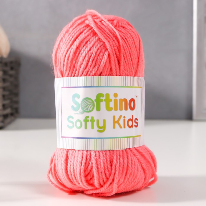 

Пряжа 100% акрил "Softy Kids" 90м ±5м 50 гр цвет 06 лососево-розовый, Коралловый