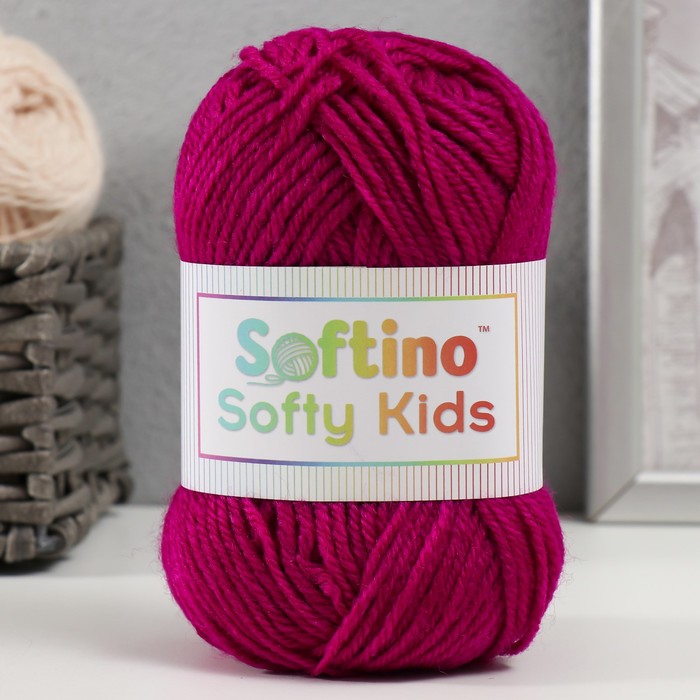 

Пряжа 100% акрил "Softy Kids" 90м ±5м 50 гр цвет 14 розовато-лиловый, Бордовый