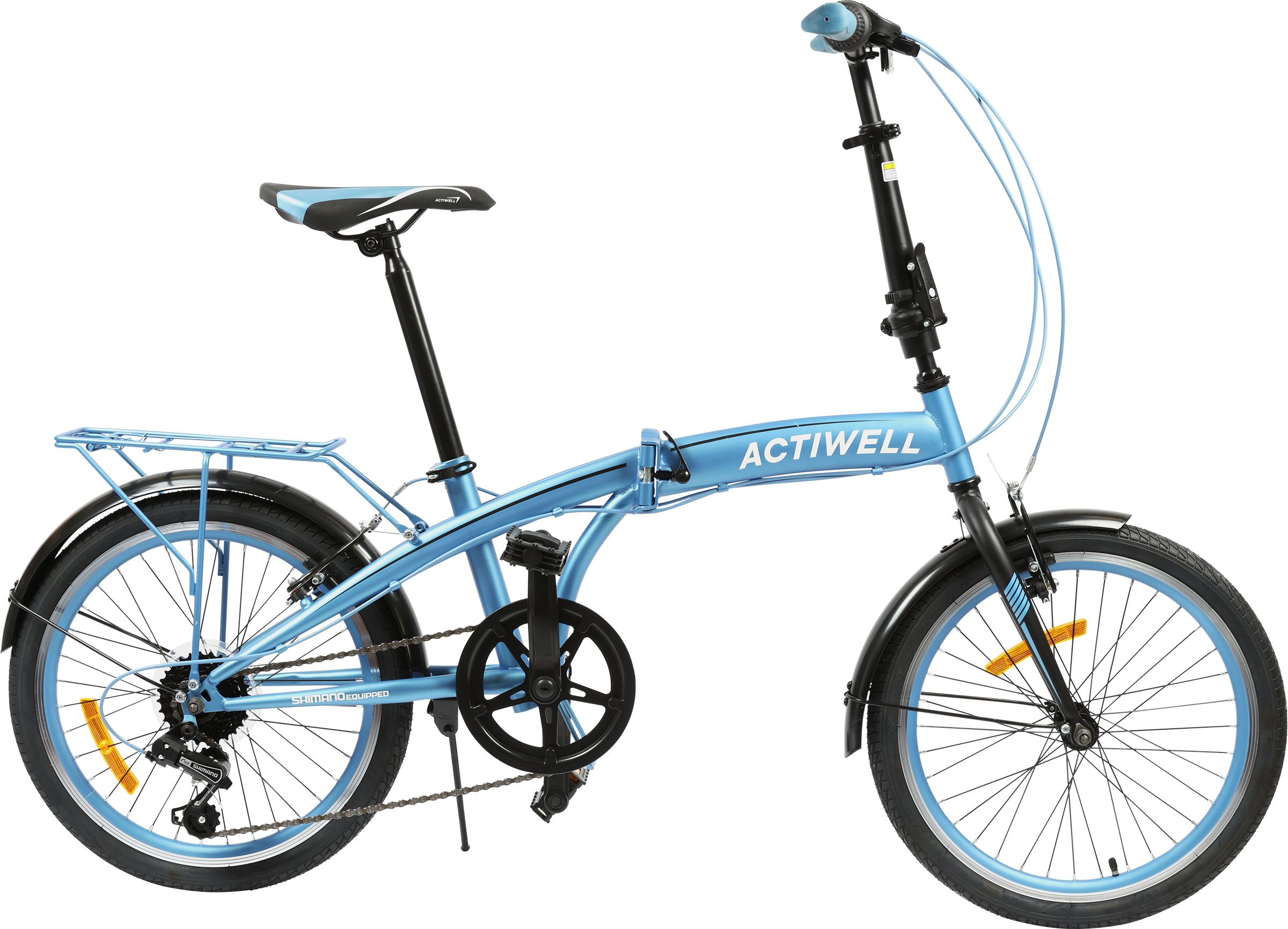 Велосипед городской детский Actiwell Planet складной голубой