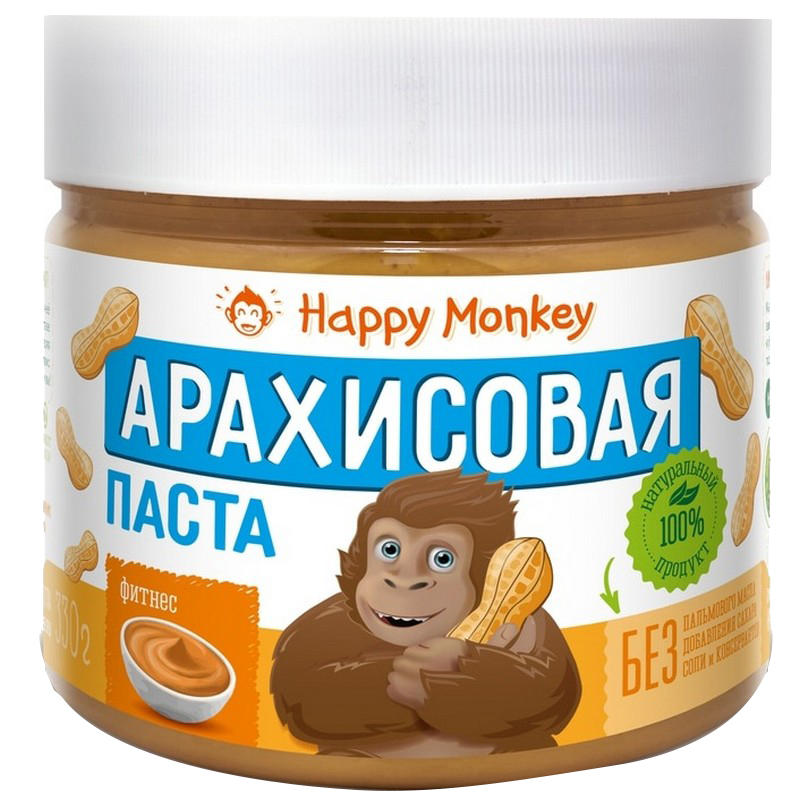 фото Арахисовая паста happy monkey "фитнес", 330 г