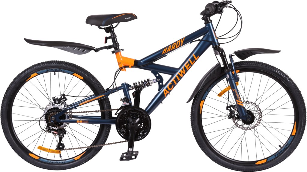 Велосипед городской детский Actiwell Hardy темно-синий-оранжевый
