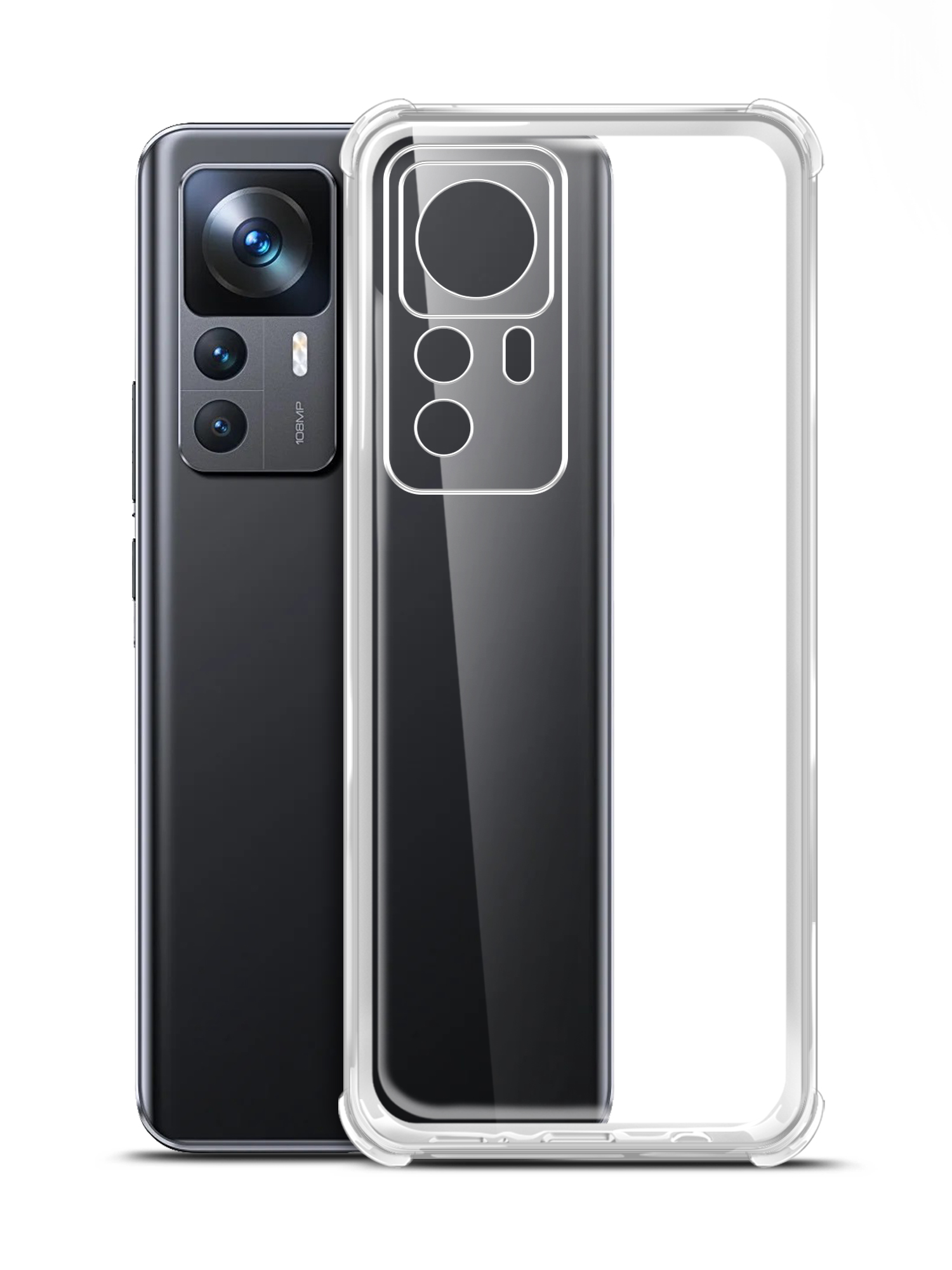 

Чехол Brozo на Xiaomi 12T прозрачный, с защитой углов, прозрачный, Xiaomi 12T