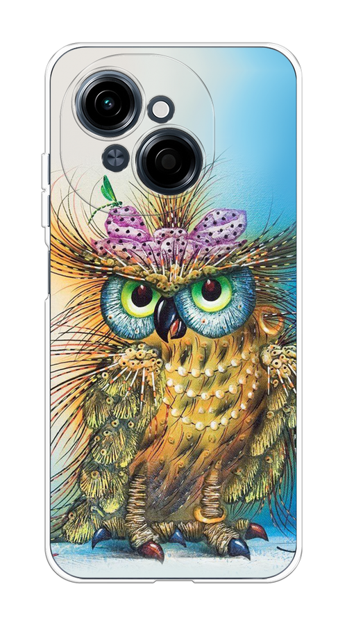 

Чехол на Tecno Spark Go 1/Pop 9 "Модная сова", Коричневый;голубой, 309450-1