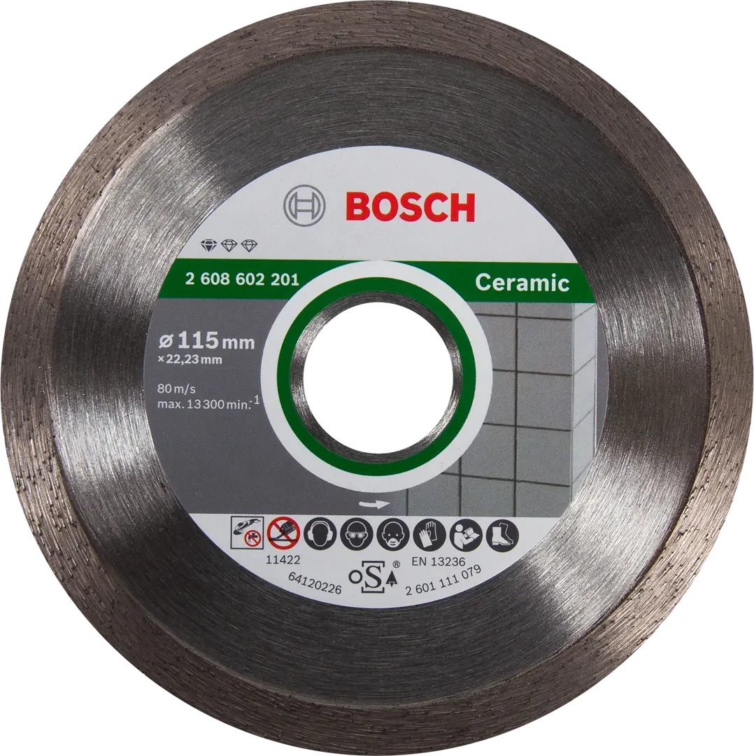 Диск алмазный по керамике Bosch Standart 115x22.23 мм диск алмазный универсальный bosch standart 115x22 23 мм