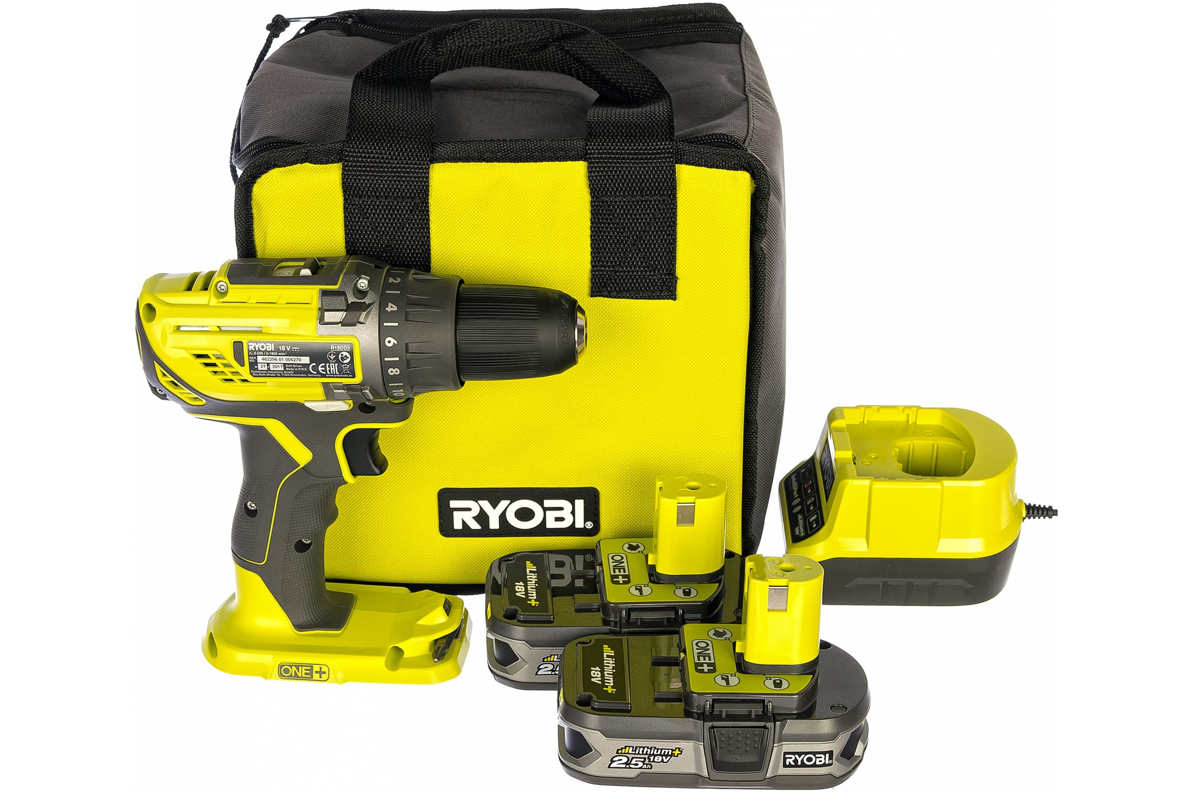 фото Дрель-шуруповерт ryobi r18dd3-225s one+