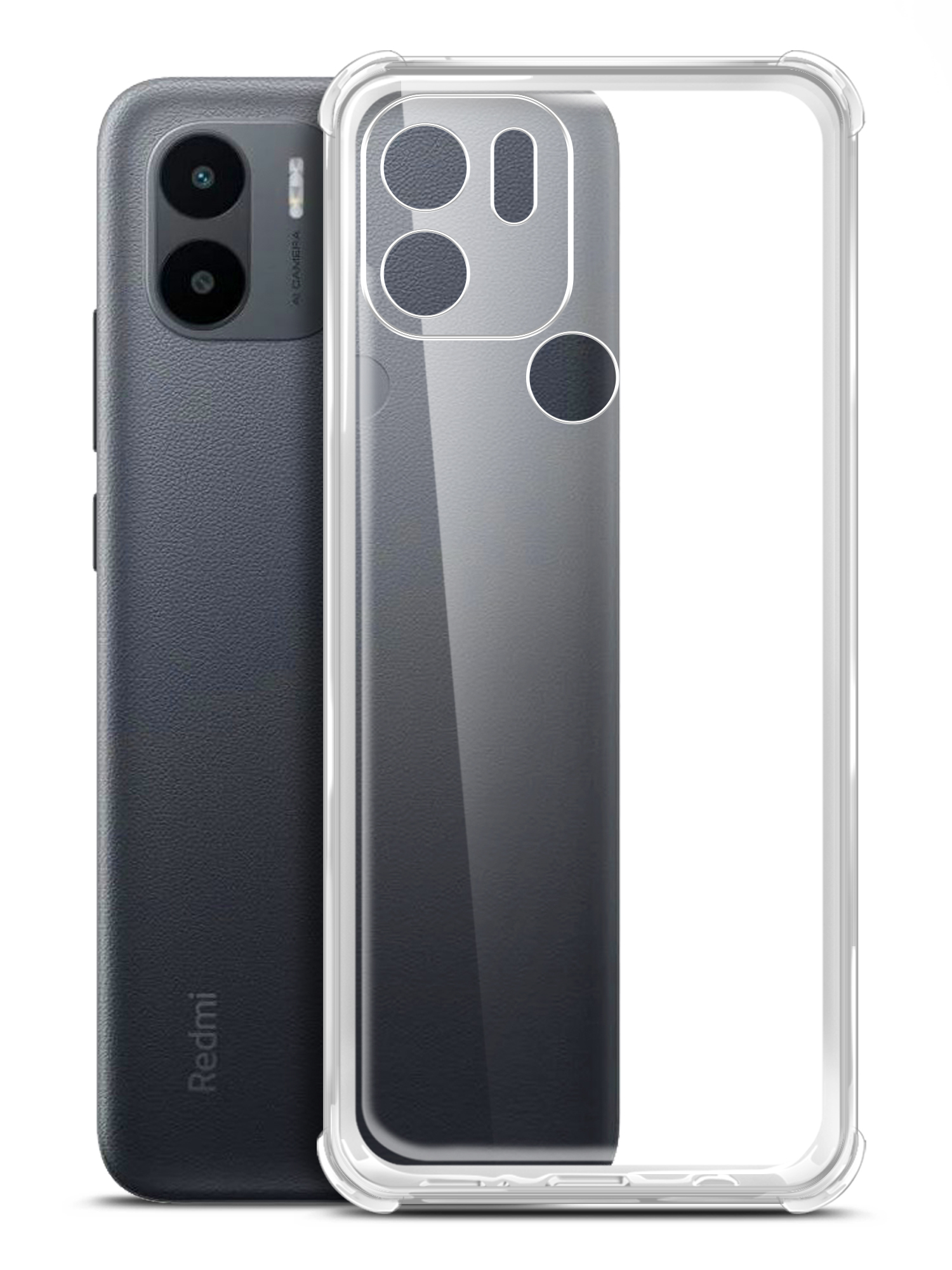 

Чехол Brozo на Xiaomi Redmi A1+ прозрачный, с защитой углов, прозрачный, Xiaomi Redmi A1+