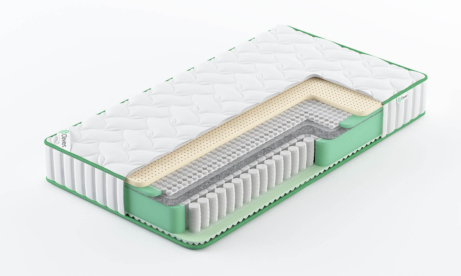 

Матрас Clever HybridFlex 100x185, Белый, HybridFlex