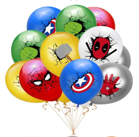 Набор воздушных шаров Fаntasy Earth Человек паук Капитан Америка Дедпул Халк Тop 12 шт
