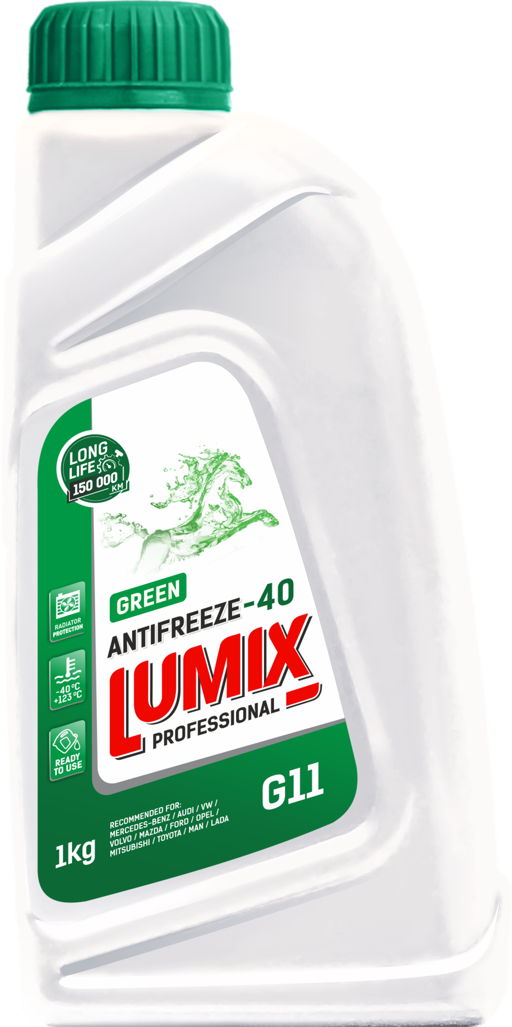 Антифриз LUMIX ANTIFREEZE GREEN G11 (-40) зеленый 1 кг