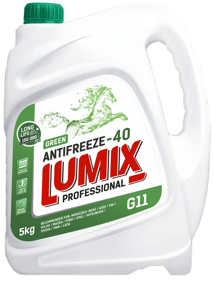 Антифриз LUMIX ANTIFREEZE GREEN G11 (-40) зеленый 5 кг