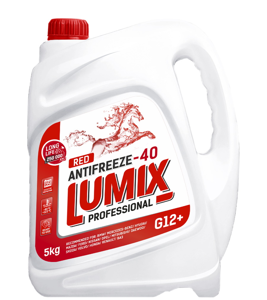 фото Антифриз lumix antifreeze red g12+ (-40) красный 5кг