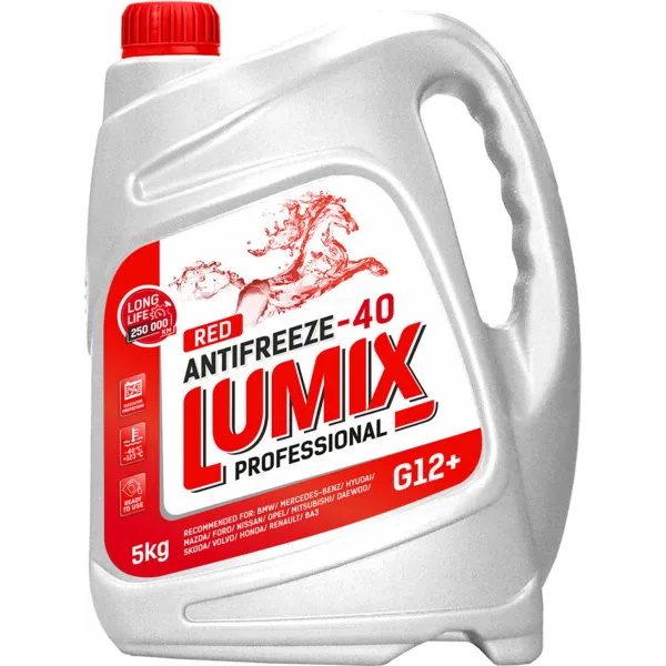 фото Антифриз lumix antifreeze red g12+ (-40) красный 5кг