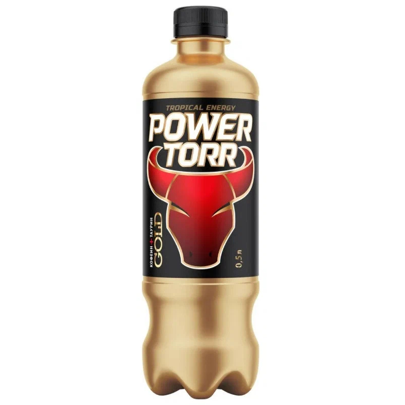 Напиток энергетический Power Torr Gold безалкогольный, газированный, тонизирующий, 500 мл