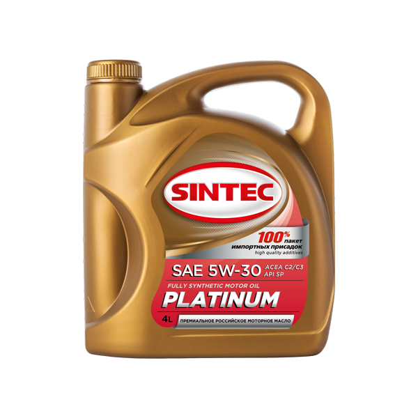 фото Моторное масло sintec platinum sae 5w-30 api sp, acea c2/c3 синтетическое 4 л