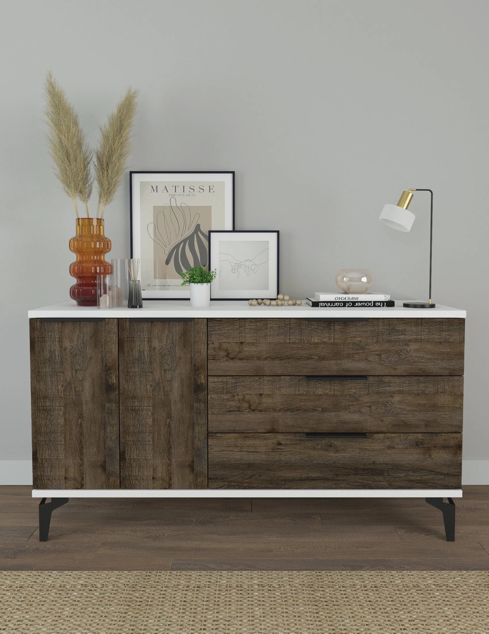 Комод 34 аиста Грейс, белый/дуб коми