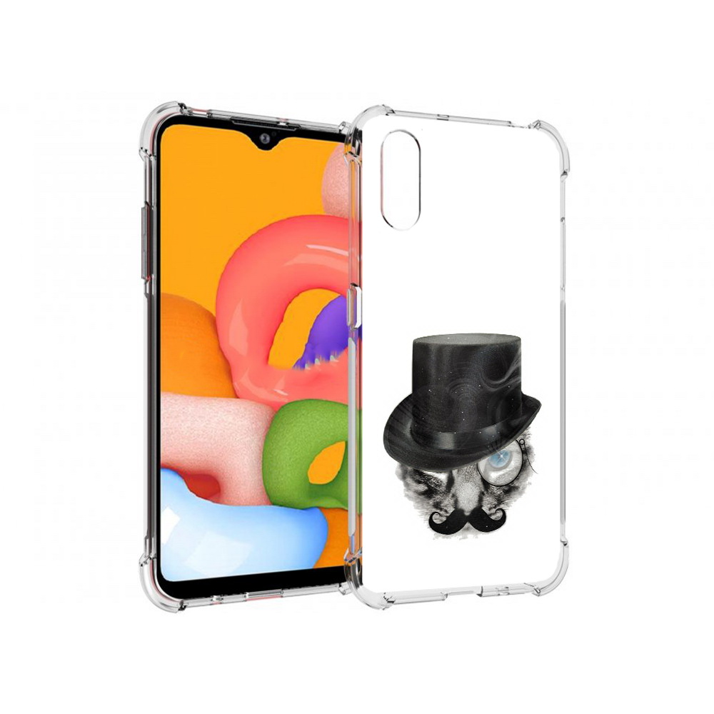 

Чехол MyPads Tocco для Samsung Galaxy A01 интелегентный кот (PT144711.509.378), Прозрачный, Tocco