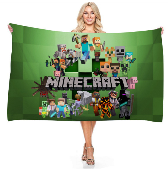 

Плед Покрывало Полотенце Minecraft зеленое 100x150 см / Майнкрафт / Пляжное полотенце, Minecraft разноцветное 100*150 см / Майнкрафт / Пляжное полотенце