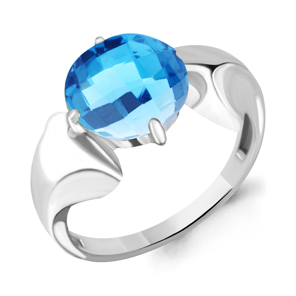 

Кольцо из серебра с топазом р. , Aquamarine 6594492_925_р, 6594492_925_р