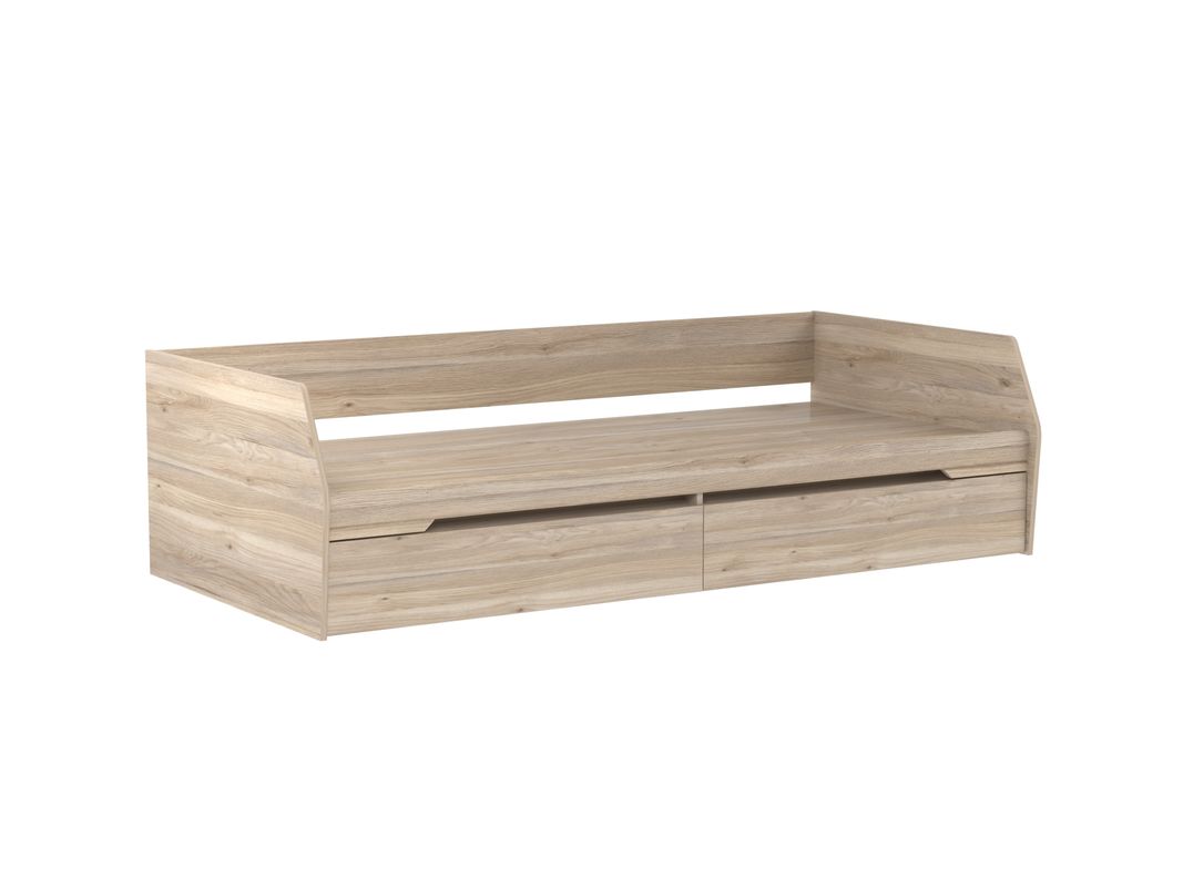 Кровать односпальная Юта с ящиками, 90х200, Дуб Мария