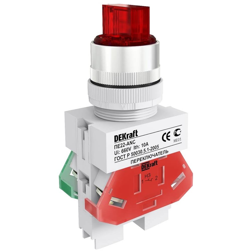 

Dekraft Переключатель ПЕ22-ANC-2-RED-LED-24 25073DEK