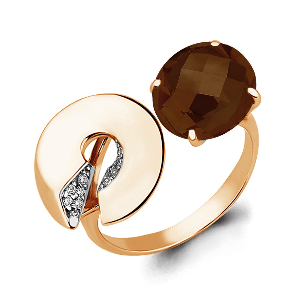 

Кольцо из серебра с кварцем р. 19,5 Aquamarine 6594601А_925_з, 6594601А_925_з