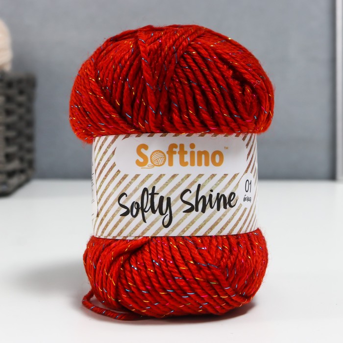 

Пряжа 70% акрил, 30% шелк "Softy Shine" 50 гр 85 м цвет 10 сангрия, Красный