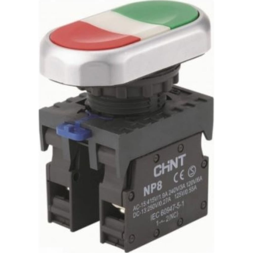 

CHINT Кнопка двойная NP8-11S 1НО+1НЗ IP65 (R) 667178, Зеленый;красный