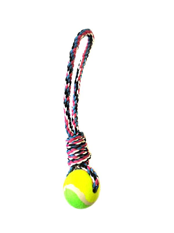 Игрушка для собак Ripoma мяч на канате разноцветный