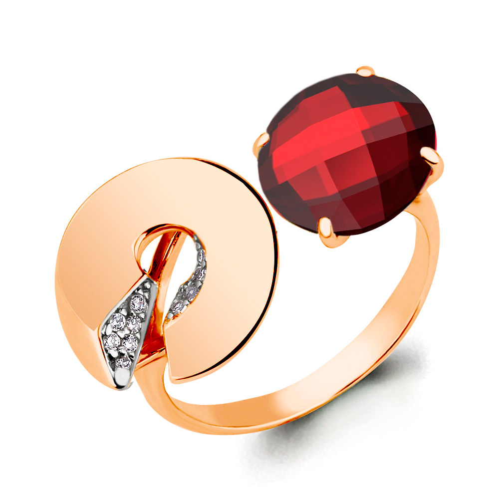 

Кольцо из серебра с гранатом р. , Aquamarine 6594685А_925_з, 6594685А_925_з