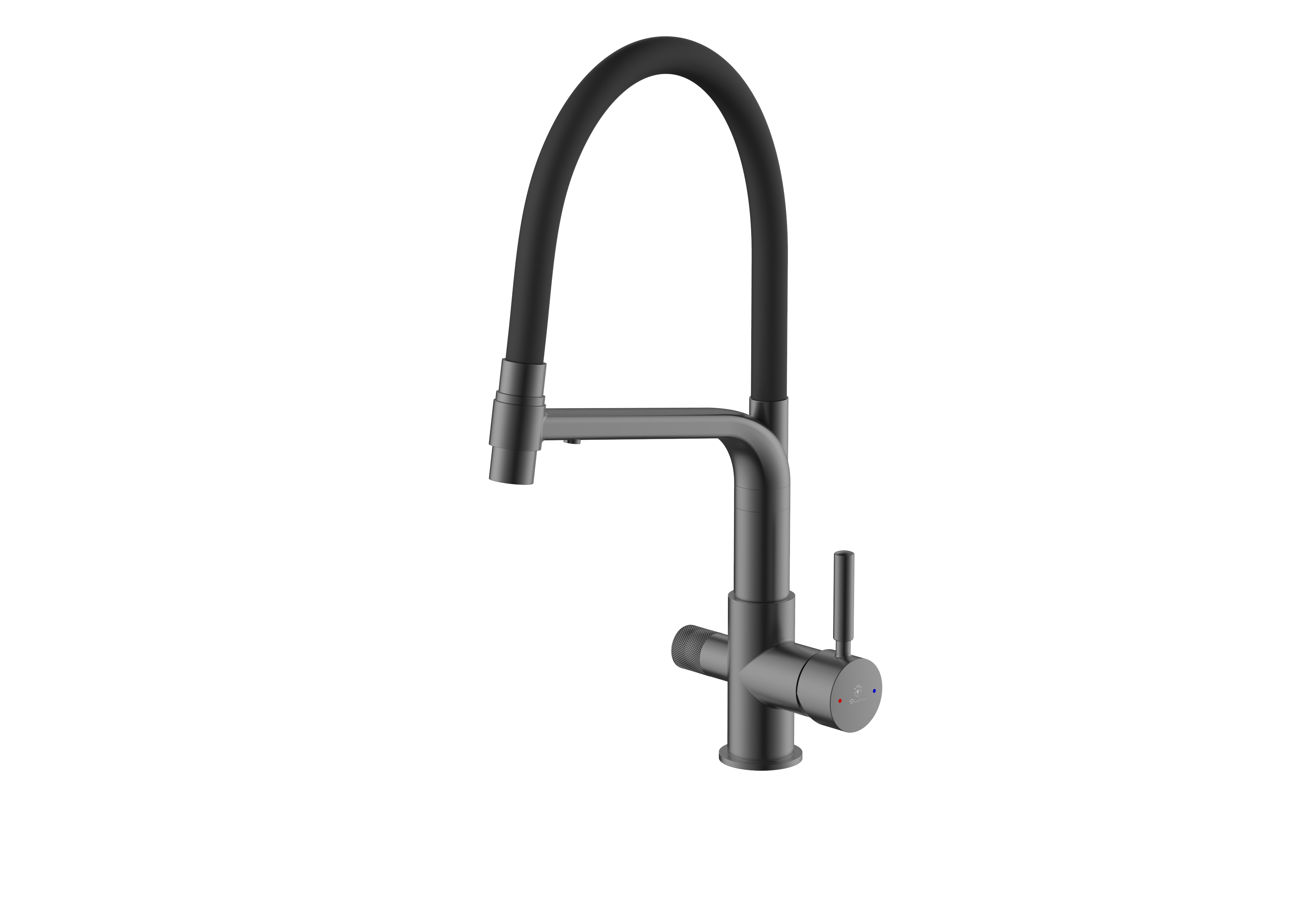 гигиенический душ oute 6053254153 со смесителем графит латунь Смеситель Diadoona графит для кухни с выходом для питьевой воды D49-19028QH 100%латунь