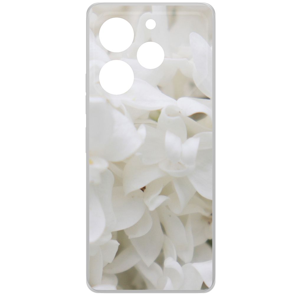 

Чехол-накладка Krutoff Clear Case Белые лилии для TECNO Pova 6 Pro, Прозрачный