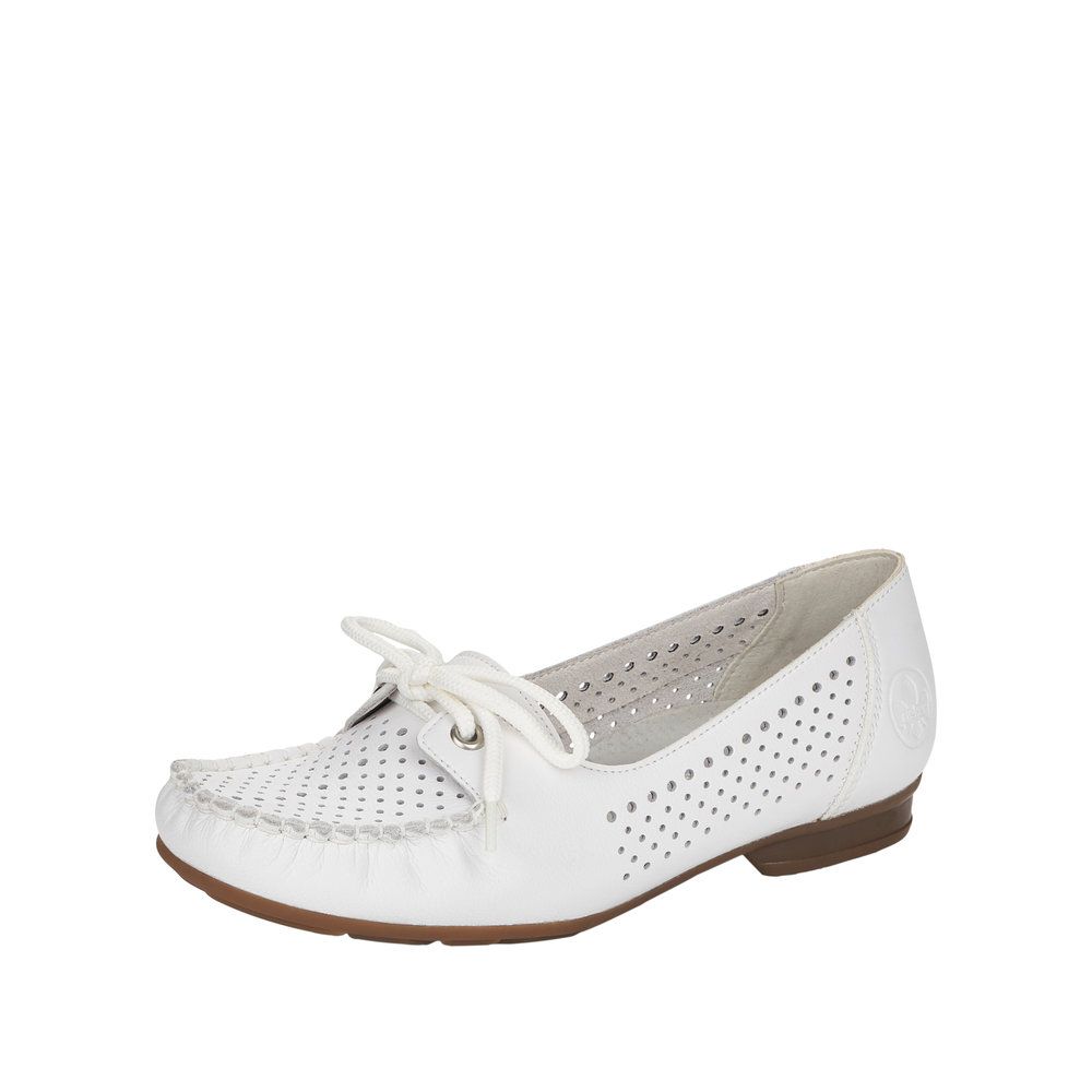 

Мокасины женские Rieker 40080/80 белые 38 RU, Белый, 40080/80