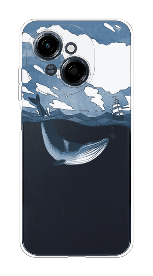 

Чехол на Tecno Spark Go 1/Pop 9 "Большой кит", Синий, 309450-1