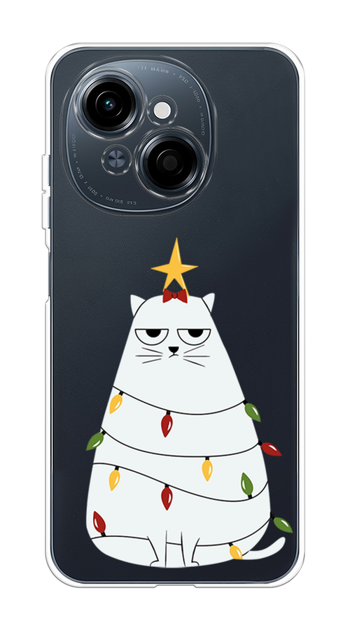 

Чехол на Tecno Spark Go 1/Pop 9 "Котик в гирлянде", Белый;красный;желтый, 309450-1