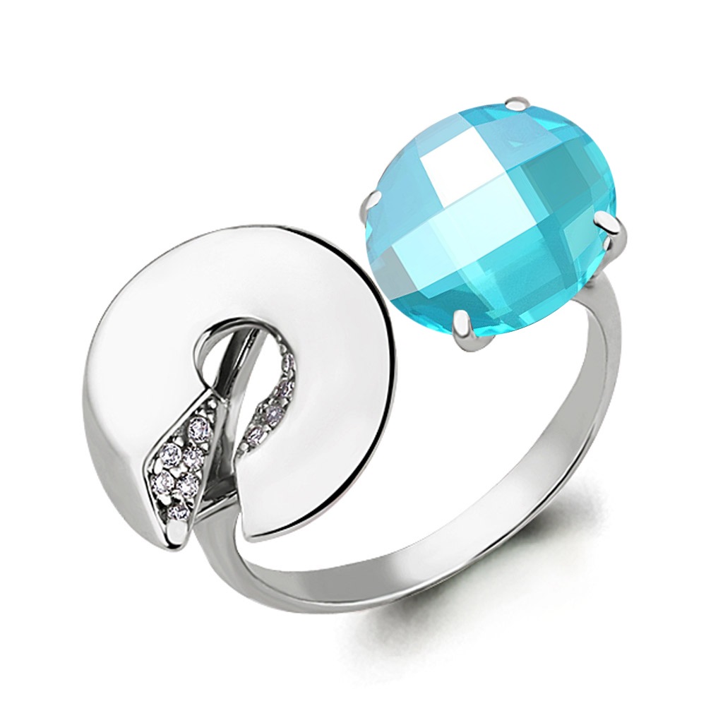 

Кольцо из серебра с топазом р.  Aquamarine 6594692А_925_р, 6594692А_925_р