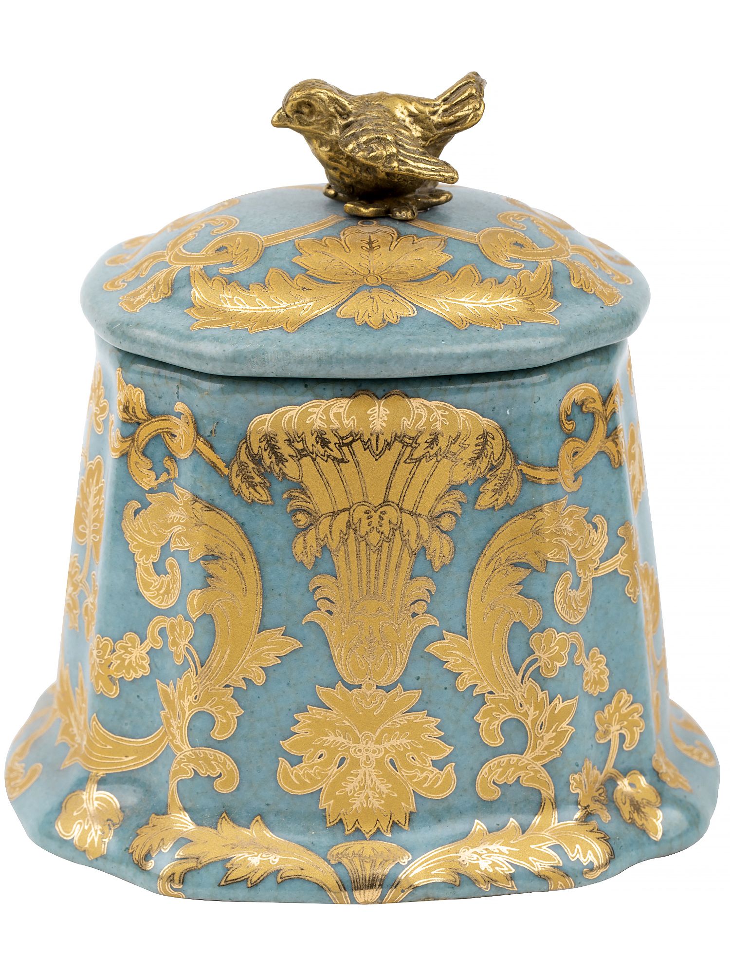 

Шкатулка с птичкой 10x9x10см Glasar 31G2215/J693C/NB4199, Голубой;золотистый