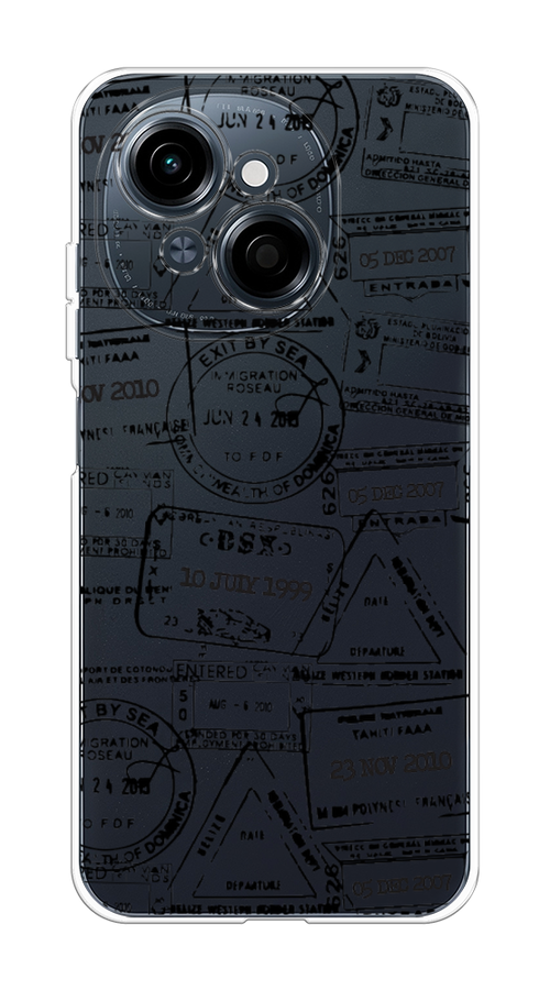 

Чехол на Tecno Spark Go 1/Pop 9 "Visa stamps 2", Белый;черный;серый, 309450-1