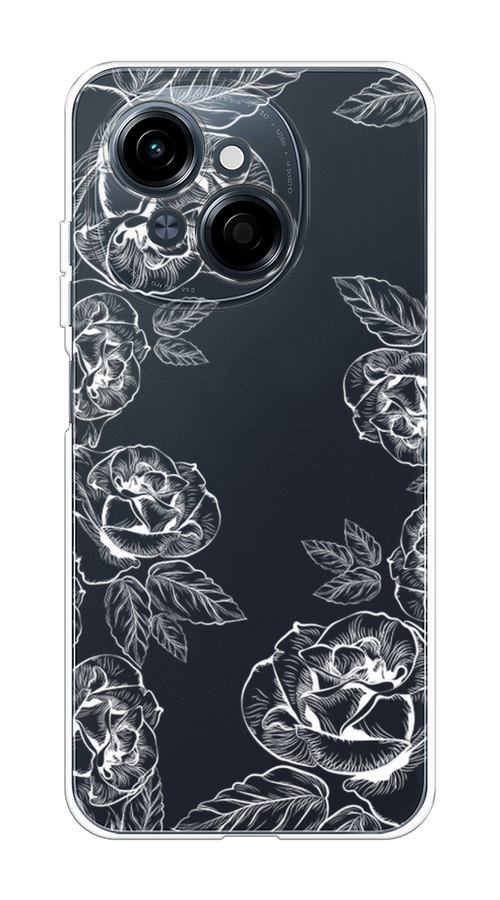 

Чехол на Tecno Spark Go 1/Pop 9 "Розы графика", Черный;серый, 309450-1