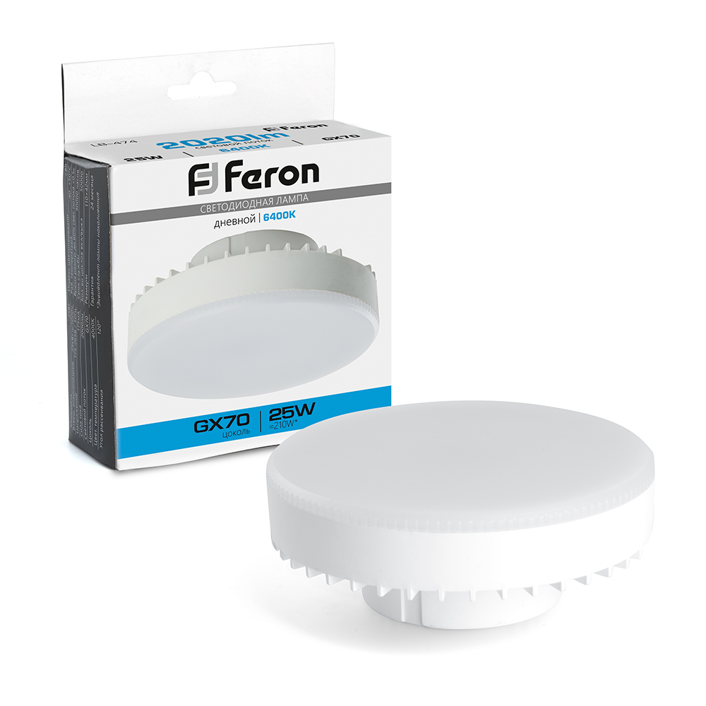 

Лампочка светодиодная FERON LB-474, 25Вт GX70 230V 38270, LB-474