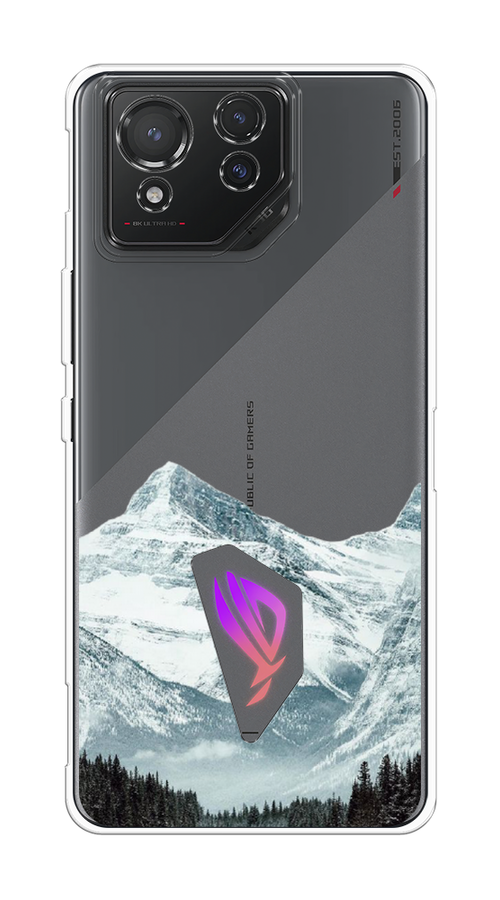 

Чехол на Asus ROG Phone 8 "Горы арт 1", Белый;зеленый, 45150-1