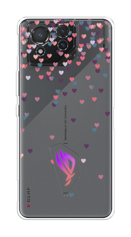 

Чехол на Asus ROG Phone 8 "Посыпка сердечки", Розовый;фиолетовый, 45150-1