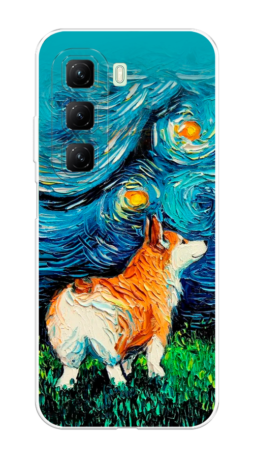 

Чехол на Infinix Hot 50 4G "Корги звёздная ночь", Коричневый;белый;зеленый, 3106550-1