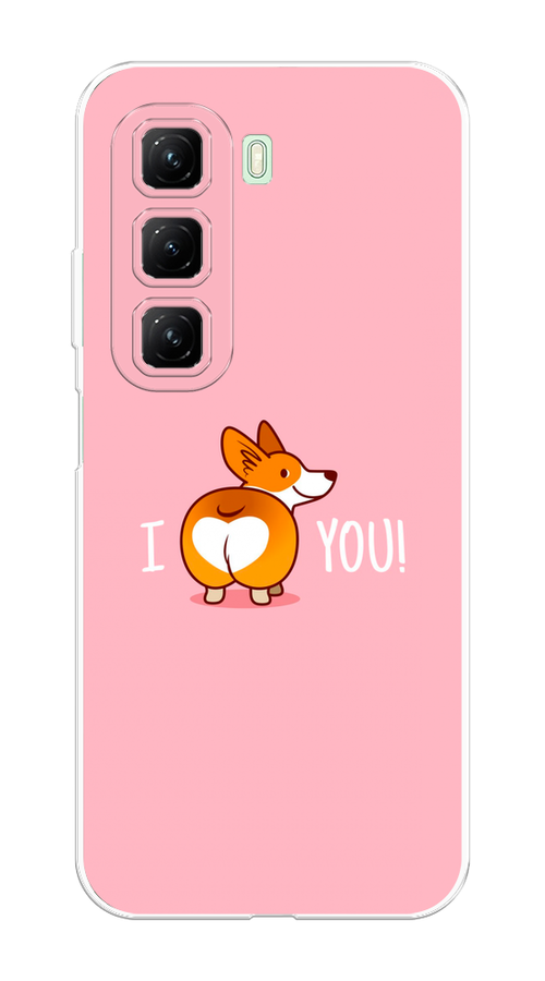 

Чехол на Infinix Hot 50 4G "Корги I love you", Розовый;коричневый;белый, 3106550-1